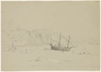 Boat on a Beach near Taormina, Sicily, 1842